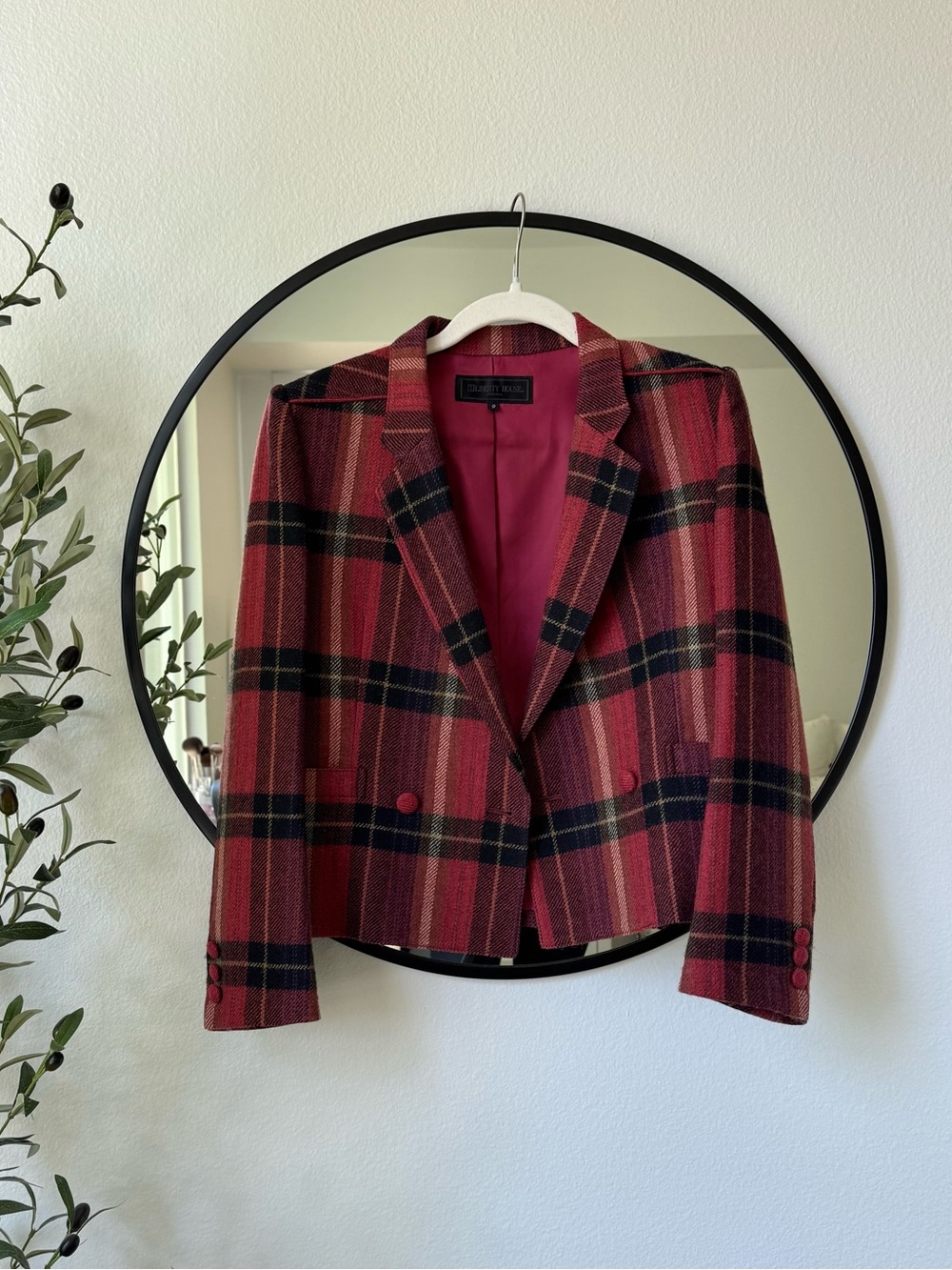 Vintage Liberty House Red Plaid Wool Blazer - Classic Tailored Style, 9 (S/M)